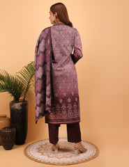 Royal Plum Woollen Kurta Set