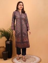 Majestic Midnight Woollen Kurta Set