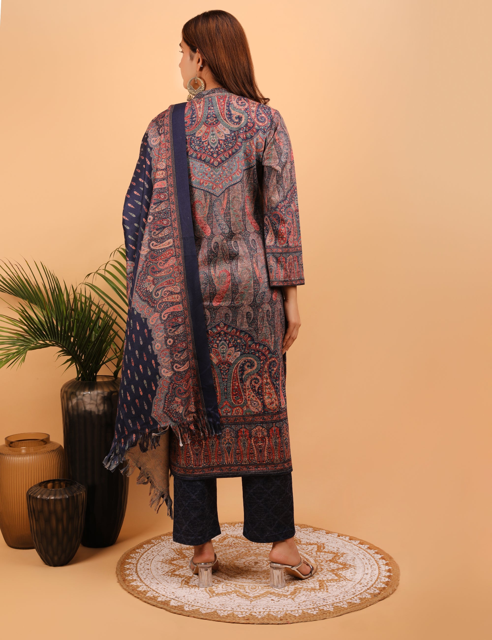 Majestic Midnight Woollen Kurta Set