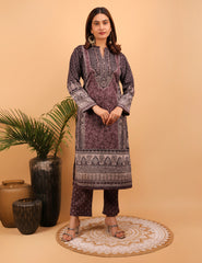 Vintage Violet Woolen Kurta Set