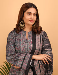 Midnight Blossom Woolen Kurta Set