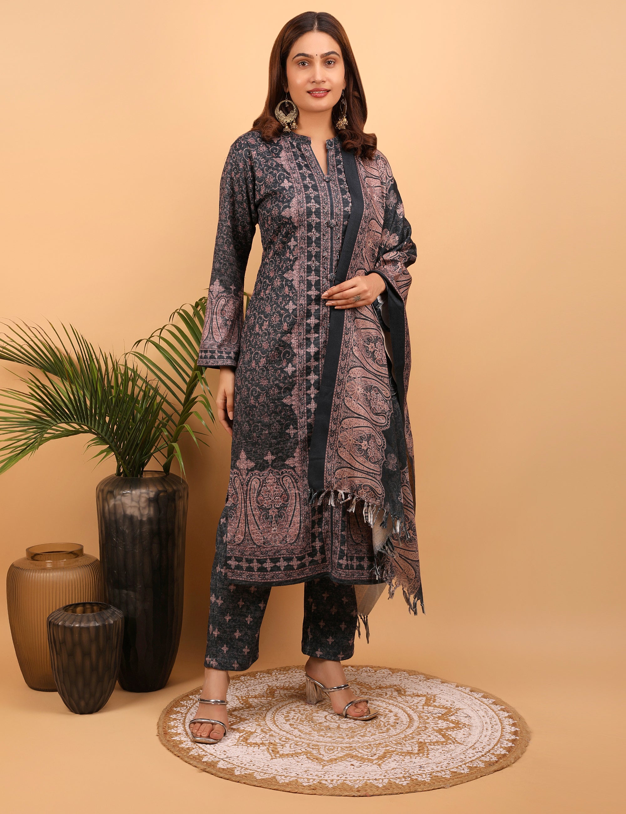 Enchanted Elegance Woolen Kurta Set