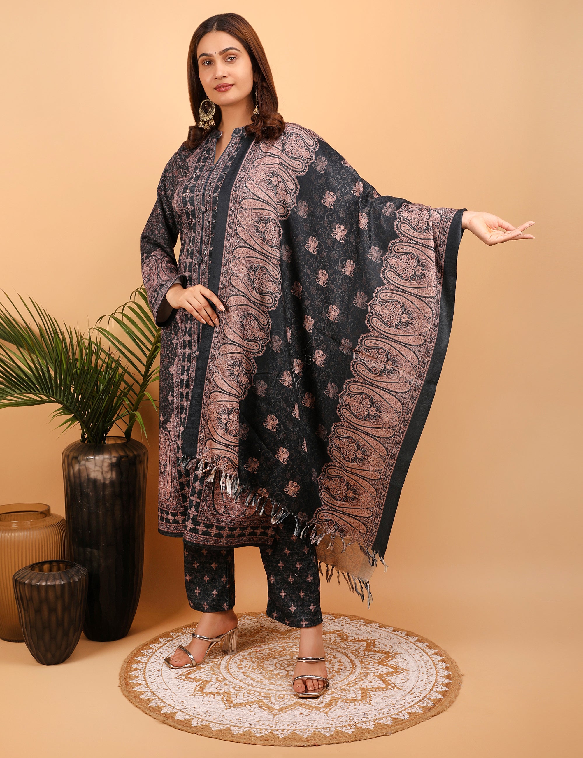 Enchanted Elegance Woolen Kurta Set