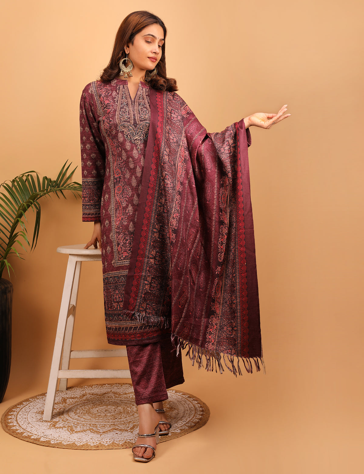 Maroon Splendor Kurta  Set