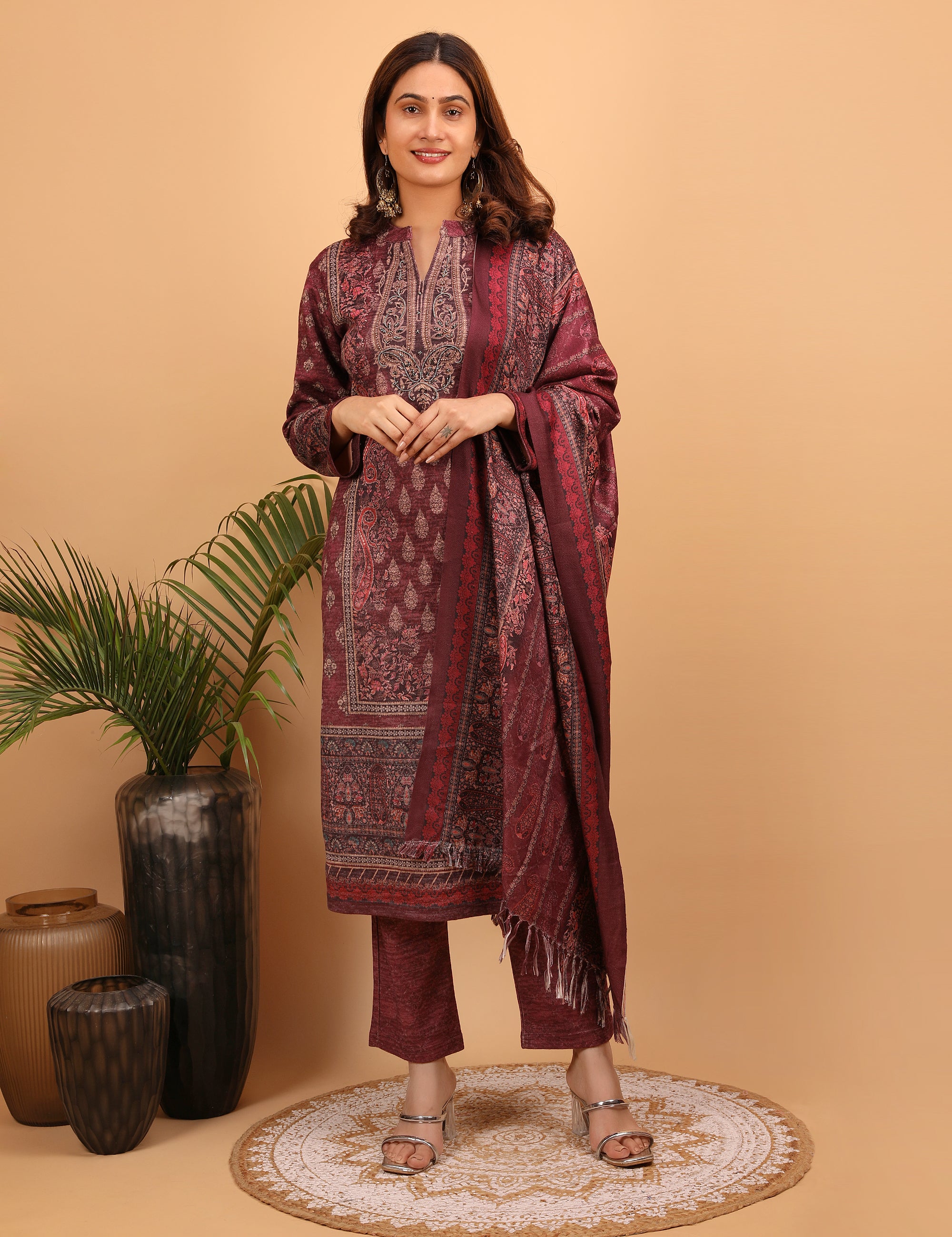 Maroon Splendor Kurta  Set