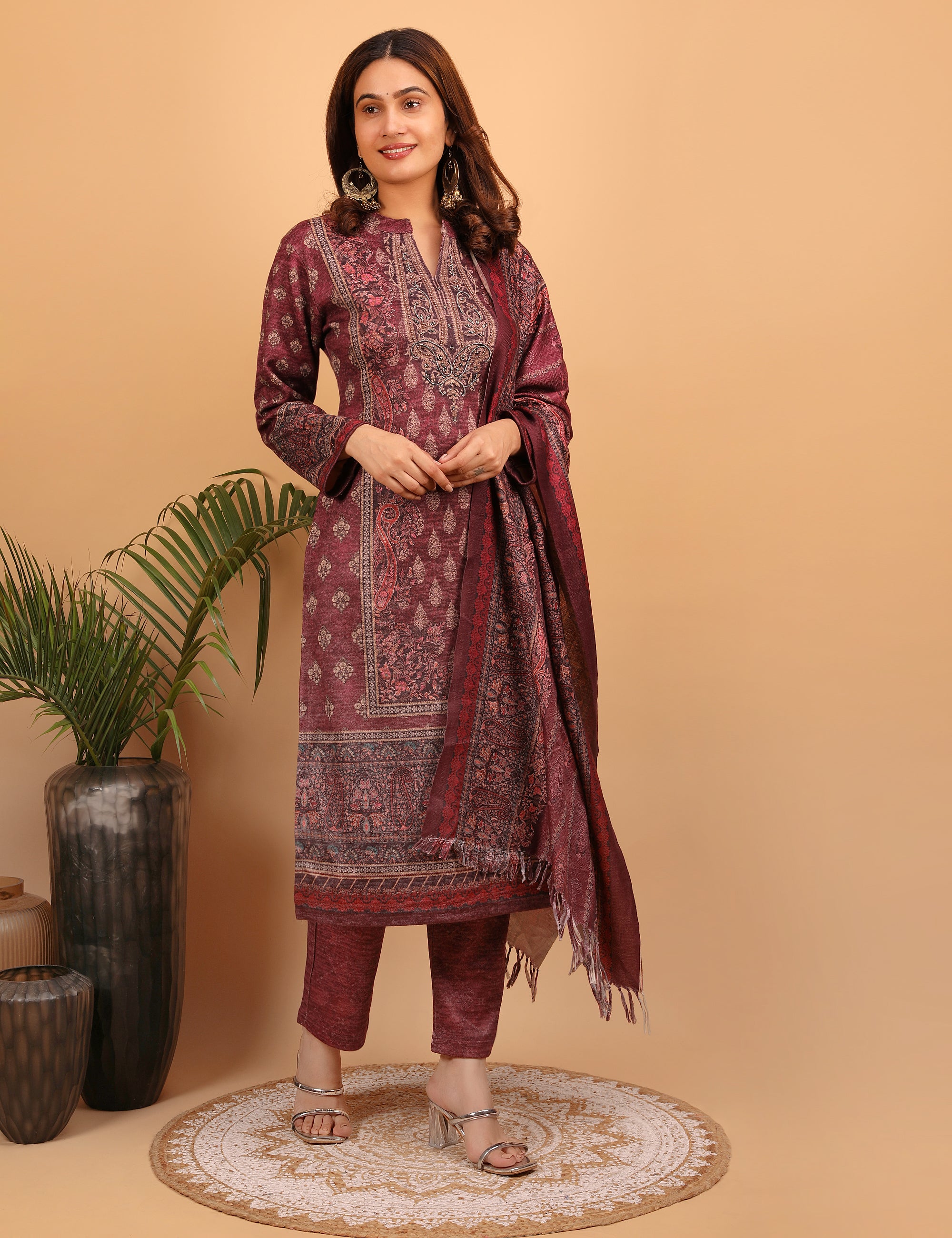 Maroon Splendor Kurta  Set