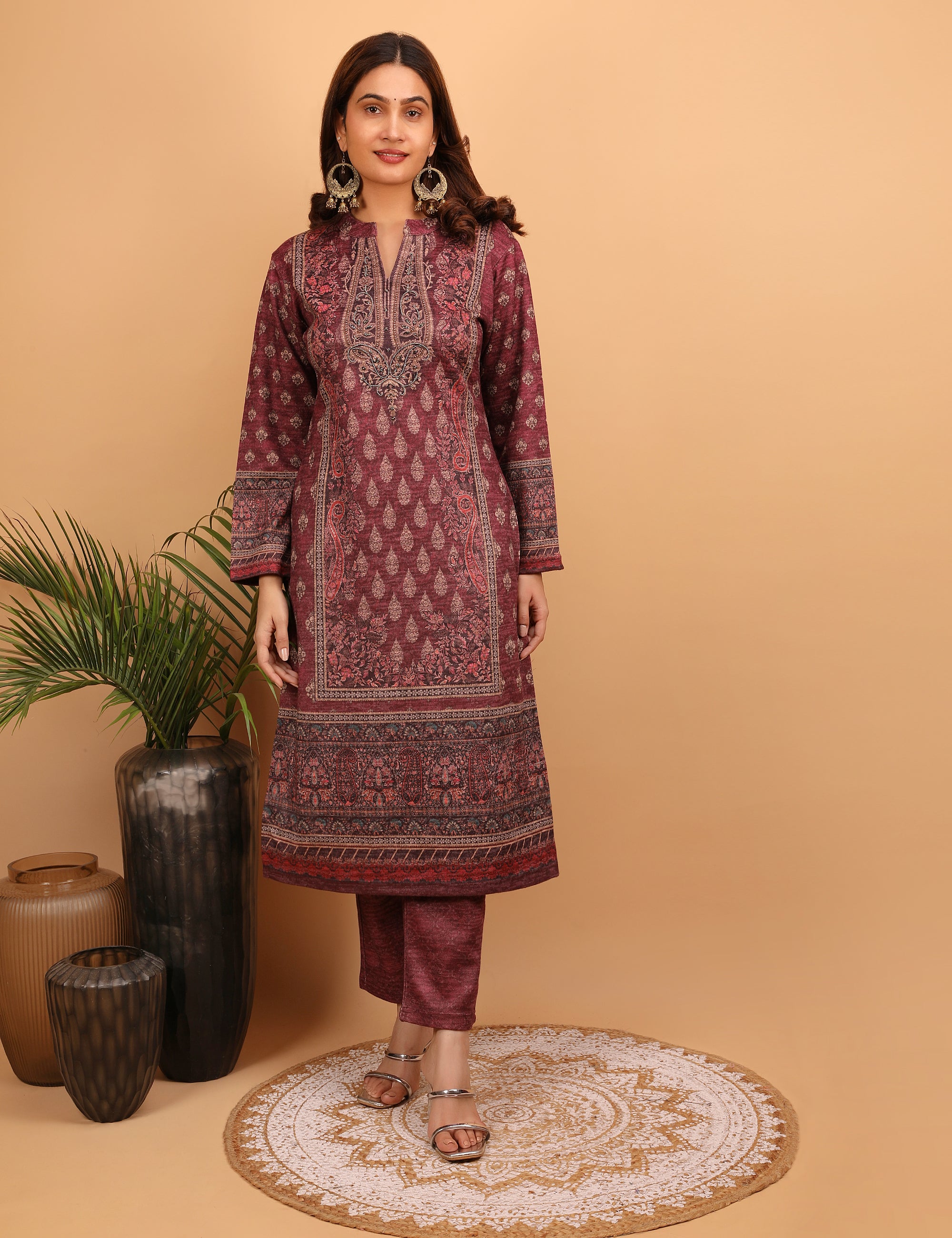 Maroon Splendor Kurta  Set