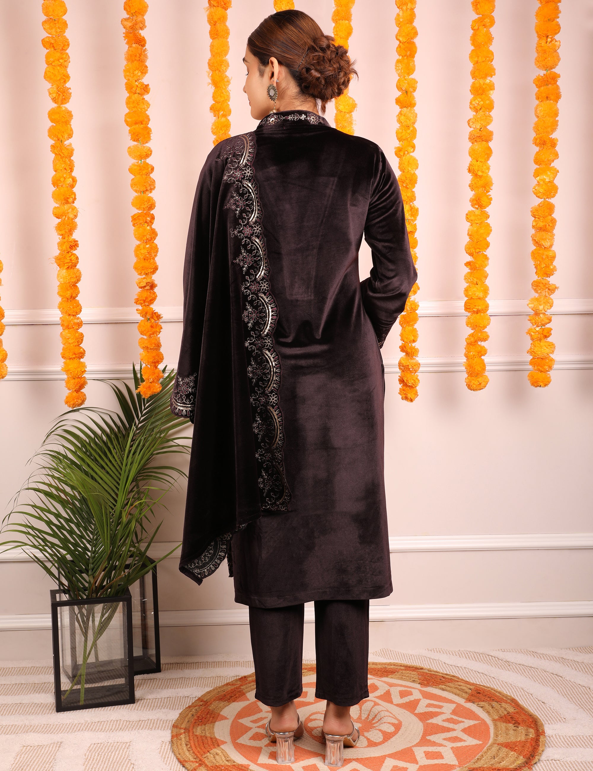 Velvet Mulberry Kurta Set