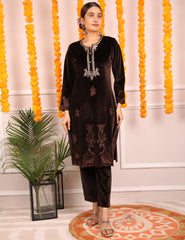 Bronze Velvet Majesty Kurta Set