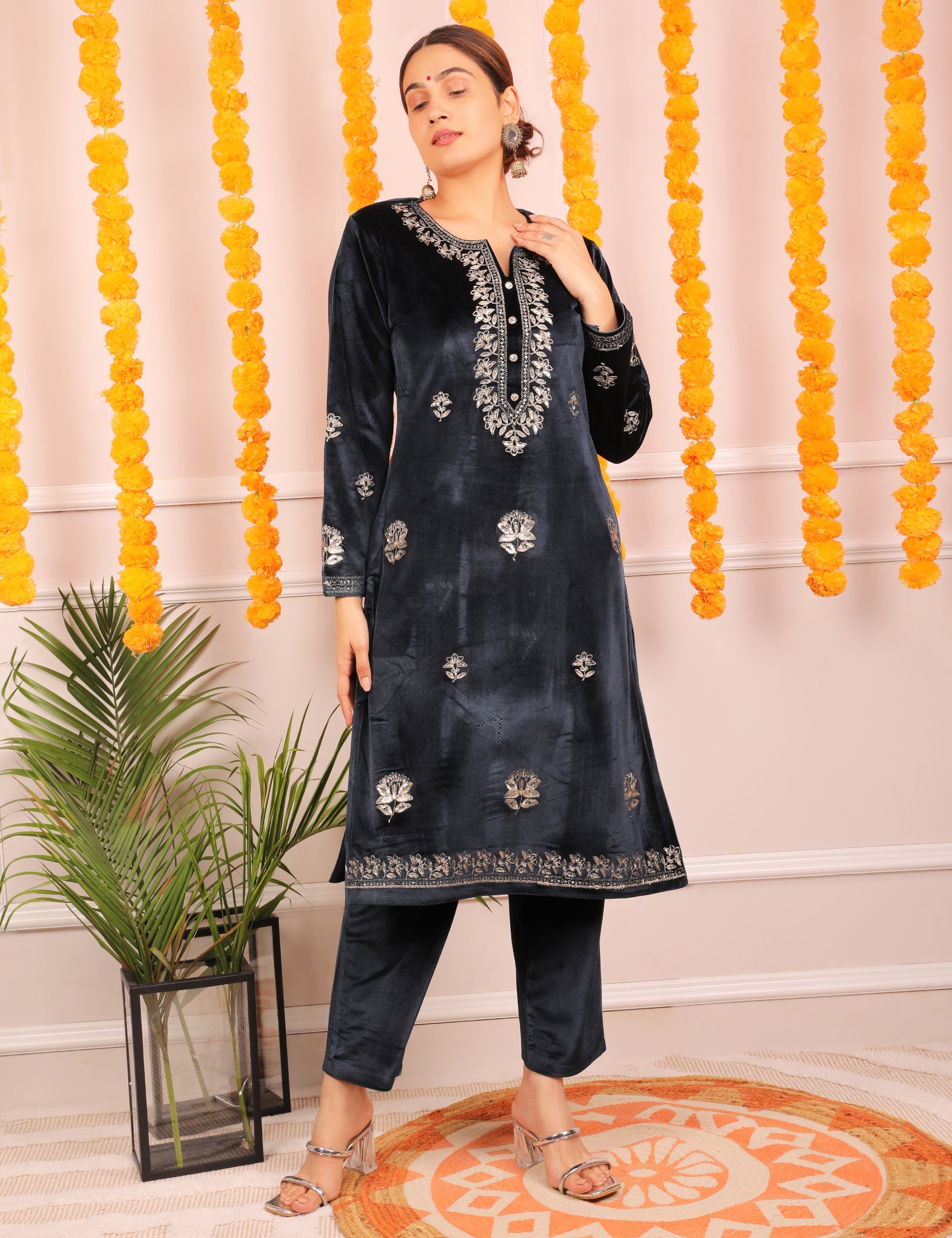 Velvet Elegance Kurta Set